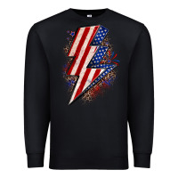 Black leopard american flag lightning bolt Premium Sweatshirt - Zillion Design Studio
