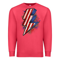 Cardinal leopard american flag lightning bolt Premium Sweatshirt - Zillion Design Studio