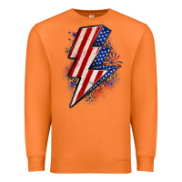 Carrot leopard american flag lightning bolt Premium Sweatshirt - Zillion Design Studio