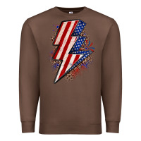 Chestnut leopard american flag lightning bolt Premium Sweatshirt - Zillion Design Studio