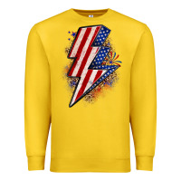 Leopard American Flag Lightning Bolt Premium Sweatshirt | Teevron
