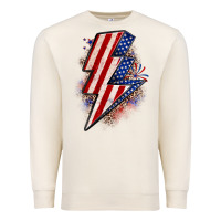 Sandshell leopard american flag lightning bolt Premium Sweatshirt - Zillion Design Studio