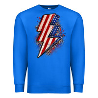True Royal leopard american flag lightning bolt Premium Sweatshirt - Zillion Design Studio
