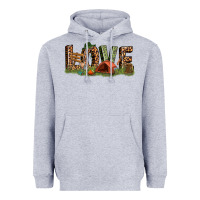 Heather Grey love camping Heavyweight Hoodie - texasbilliewilder