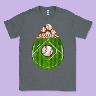 Baseball And Western Roses Teardrop Classic Tee Designed By Bundleandbundleshop