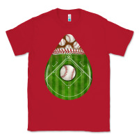 Red baseball and western roses teardrop Classic Tee - BundleAndBundleShop