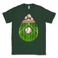 Sports Green baseball and western roses teardrop Classic Tee - BundleAndBundleShop