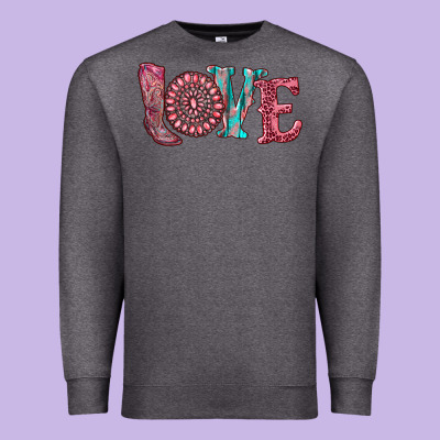 Valentine's Day Love With Boots And Gemstone Premium Sweatshirt Designed By Ranaportraitstore