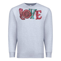 Heather Grey valentine's day love with boots and gemstone Premium Sweatshirt - RanaPortraitStore