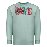 Seafoam valentine's day love with boots and gemstone Premium Sweatshirt - RanaPortraitStore