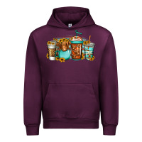 Mauve Wine longhaired cow coffee cups Urban Hoodie - Jasminsmagicworld