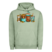 Pigment Oil Green longhaired cow coffee cups Urban Hoodie - Jasminsmagicworld