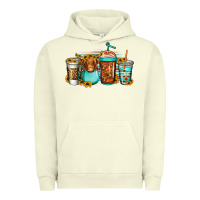 Pigment Pistachio longhaired cow coffee cups Urban Hoodie - Jasminsmagicworld