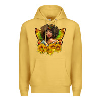 Antique Gold butterfly afro woman juneteenth Premium Hoodie - AdoDesignShop
