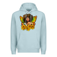 Blue Mist butterfly afro woman juneteenth Premium Hoodie - AdoDesignShop
