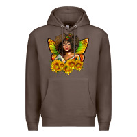 Coffee butterfly afro woman juneteenth Premium Hoodie - AdoDesignShop
