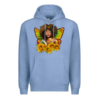 Colony Blue butterfly afro woman juneteenth Premium Hoodie - AdoDesignShop