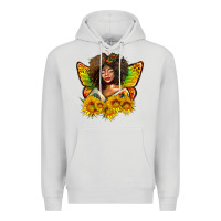 Dove Grey butterfly afro woman juneteenth Premium Hoodie - AdoDesignShop