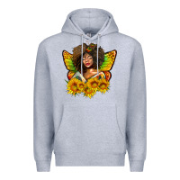 Heather Grey butterfly afro woman juneteenth Premium Hoodie - AdoDesignShop
