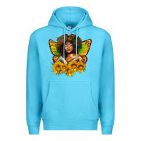 Ocean Blue butterfly afro woman juneteenth Premium Hoodie - AdoDesignShop
