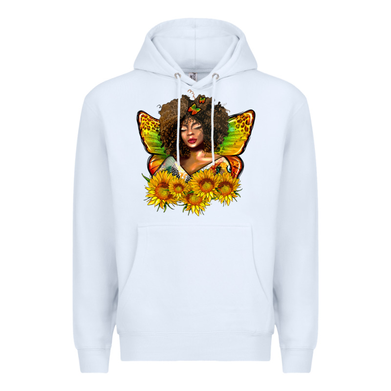 Butterfly Afro Woman Juneteenth Premium Hoodie by AdoDesignShop | Teevron