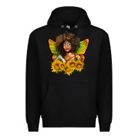 Black butterfly afro woman juneteenth Premium Hoodie - AdoDesignShop
