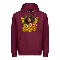 Burgundy butterfly afro woman juneteenth Premium Hoodie - AdoDesignShop