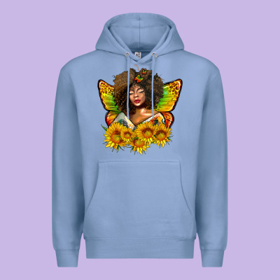 Butterfly Afro Woman Juneteenth Premium Hoodie Designed By Adodesignshop