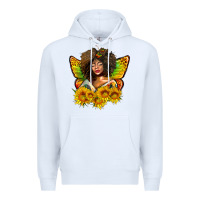 White butterfly afro woman juneteenth Premium Hoodie - AdoDesignShop
