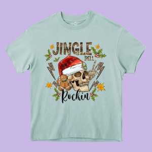Jingle Bell Rock Black Heavy Core Tee Designed By Cowhidedigitalart