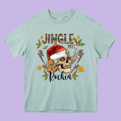 Jingle Bell Rock Black Heavy Core Tee Designed By Cowhidedigitalart