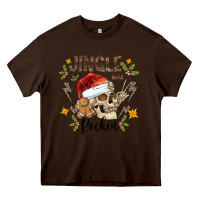 Chocolate Brown jingle bell rock black Heavy Core Tee - CowhideDigitalArt