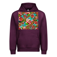 Mauve Wine tropical flowers Urban Hoodie - Artiststas