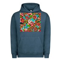 Pigment Midnight Navy tropical flowers Urban Hoodie - Artiststas