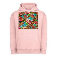 Pigment Salmon tropical flowers Urban Hoodie - Artiststas