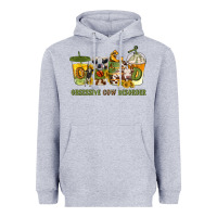 Heather Grey Obsessive cow disorder coffee cups Heavyweight Hoodie - texasbilliewilder
