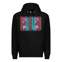 Black valentines day leopard rose glitter brush stoke Premium Hoodie - JahusDesignShop