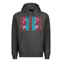 Charcoal Heather valentines day leopard rose glitter brush stoke Premium Hoodie - JahusDesignShop