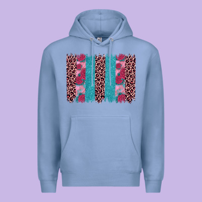 Valentines Day Leopard Rose Glitter Brush Stoke Premium Hoodie Designed By Jahusdesignshop