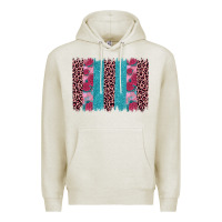 Oatmeal Heather valentines day leopard rose glitter brush stoke Premium Hoodie - JahusDesignShop
