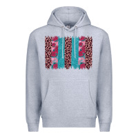 Heather Grey valentines day leopard rose glitter brush stoke Premium Hoodie - JahusDesignShop