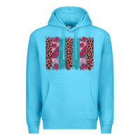 Ocean Blue valentines day leopard rose glitter brush stoke Premium Hoodie - JahusDesignShop