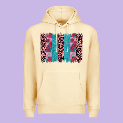 Valentines Day Leopard Rose Glitter Brush Stoke Premium Hoodie Designed By Jahusdesignshop
