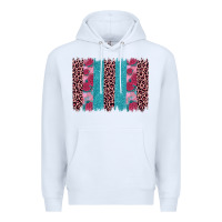 White valentines day leopard rose glitter brush stoke Premium Hoodie - JahusDesignShop