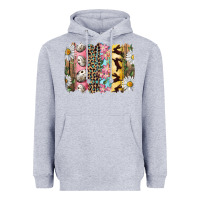 Heather Grey Easter Brushstroke With Quail Eggs Daisy And Bunny Heavyweight Hoodie - RanaPortraitStore