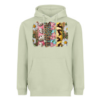 Matcha Easter Brushstroke With Quail Eggs Daisy And Bunny Heavyweight Hoodie - RanaPortraitStore