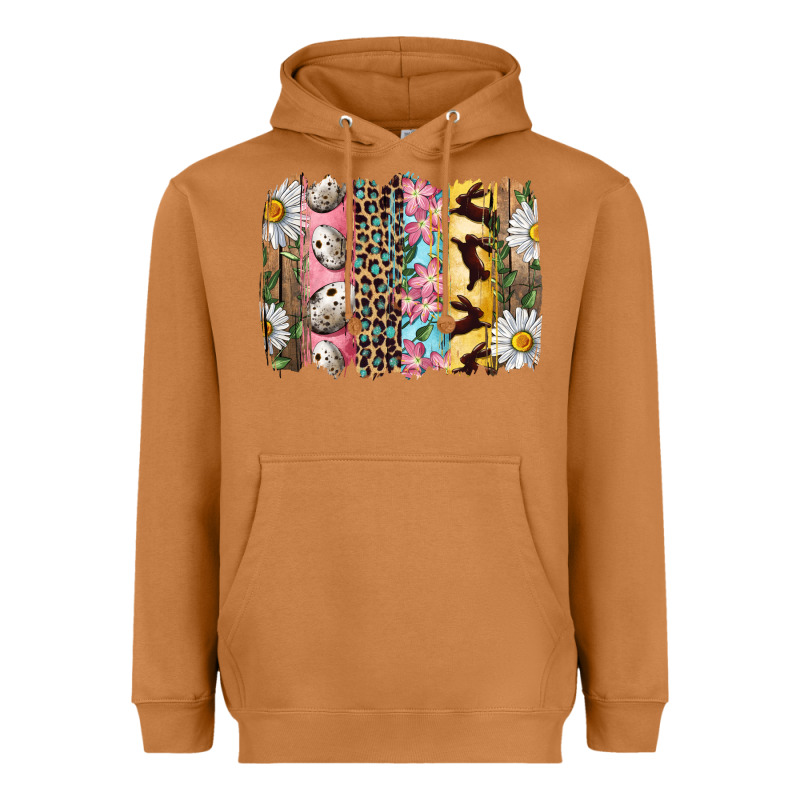 Easter Brushstroke With Quail Eggs Daisy And Bunny Heavyweight Hoodie by RanaPortraitStore | Teevron