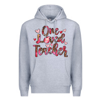 Heather Grey one loved teacher Premium Hoodie - JahusDesignShop