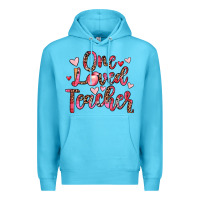 Ocean Blue one loved teacher Premium Hoodie - JahusDesignShop