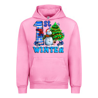 Fuchsia Pink first winter with snowman Urban Hoodie - AdoDesignShop